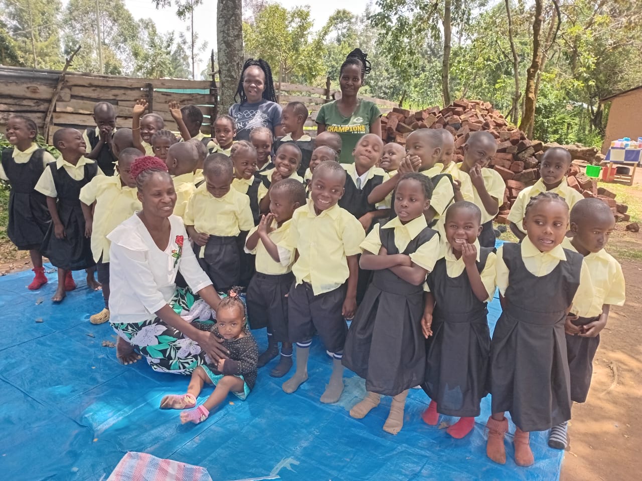 Students and teachers in Kakamega, Kenya
